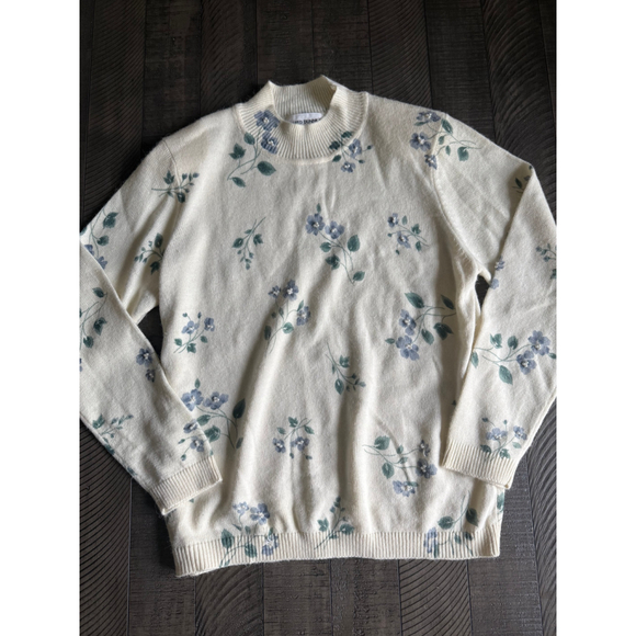Alfred Dunner Cream Floral Sweater - Picture 1 of 5